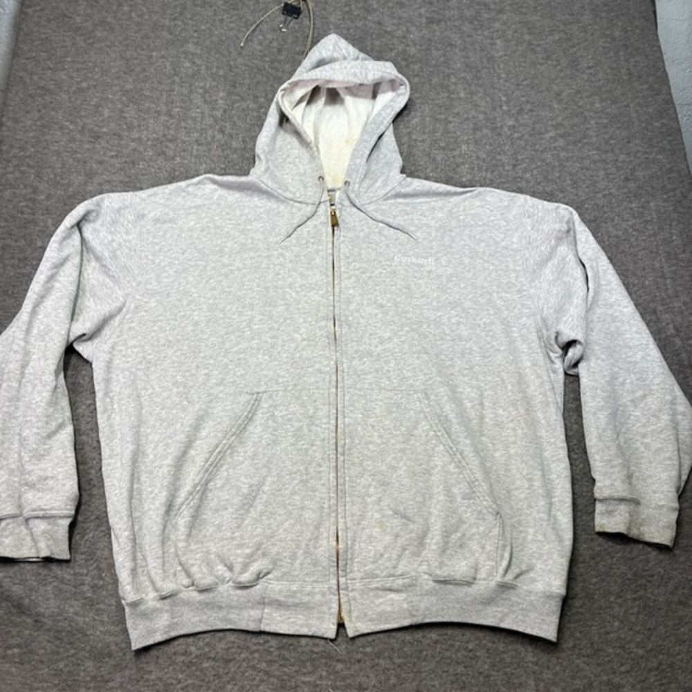 Vintage Carhartt Full Zip Hoodie 80s Men 2xl Distressed Rare Work USA Made Faded
